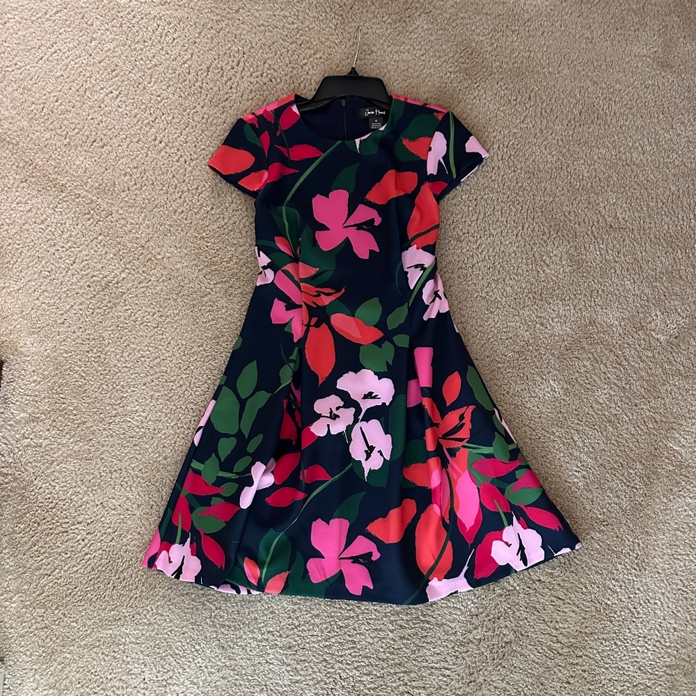 Jessica Howard dress, Multi Color on Navy Background